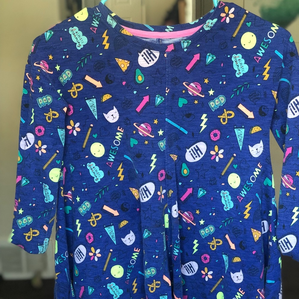 Cat and Jack Shirt Dress For Girls. Fun print